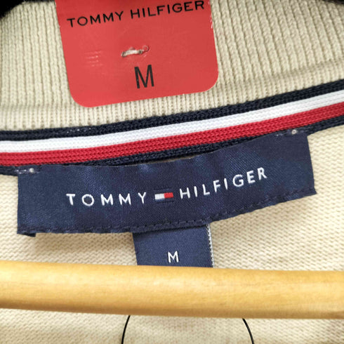 トミーヒルフィガー TOMMY HILFIGER ロゴ 刺繍 コットン ニット カーディガン レディース import:M